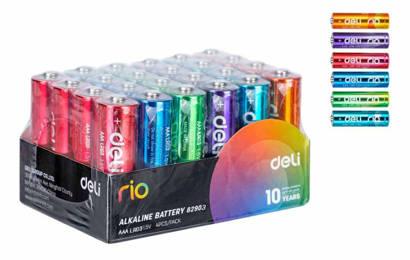 Батарея Deli Rio AAA (4шт) спайка Батарея Deli Rio AAA (4шт) спайка