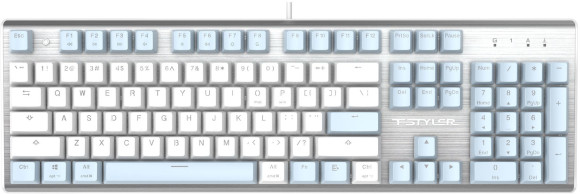 Клавиатура A4Tech Fstyler FS100 Neon механическая синий USB for gamer LED (FS100) кабель 1.8м