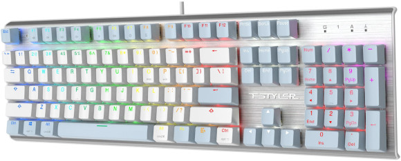 Клавиатура A4Tech Fstyler FS100 Neon механическая синий USB for gamer LED (FS100) кабель 1.8м