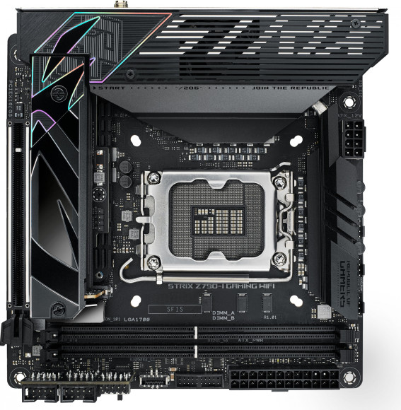 Материнская плата Asus ROG STRIX Z790-I GAMING WIFI Soc-1700 Intel Z790 2xDDR5 mini-ITX AC`97 8ch(7.1) 2.5Gg RAID+HDMI