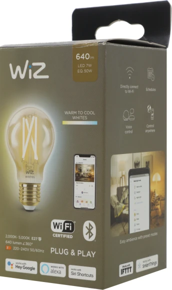 Умная лампа WiZ E27 50Вт 640lm Wi-Fi (упак.:1шт) (929003017401)