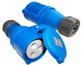 Розетка Lanmaster LAN-IEC-309-32A1P/F однофазная, разборная, 32A, 250V, синий Розетка Lanmaster LAN-IEC-309-32A1P/F однофазная, разборная, 32A, 250V, синий