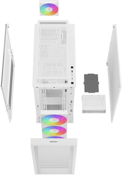 Корпус Deepcool CH560 белый без БП ATX 8x120mm 3x140mm 1xUSB3.0 audio bott PSU