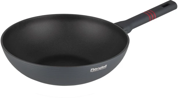 Сковорода ВОК (WOK) Rondell Stripes RDA-1618 круглая 28см покрытие: Xylan Plus ручка несъемная (без крышки) серый