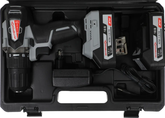 Дрель-шуруповерт Интерскол ДА-13/18ВК аккум. патрон:быстрозажимной (кейс в комплекте) (575.1.2.70) Дрель-шуруповерт Интерскол ДА-13/18ВК аккум. патрон:быстрозажимной (кейс в комплекте) (575.1.2.70)