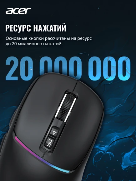 Мышь Acer Nitro OMR506 черный оптическая 12800dpi беспров. BT/Radio USB 5but (ZL.MCE11.01W)