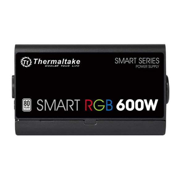 Блок питания Thermaltake ATX 600W Smart RGB 600 80+ white (20+4pin) APFC 120mm fan color LED 6xSATA RTL