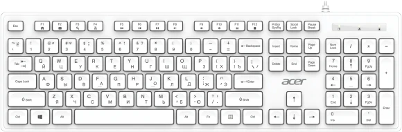 Клавиатура Acer OKW503 белый USB Multimedia (ZL.KBD11.00Q) кабель 1.8м