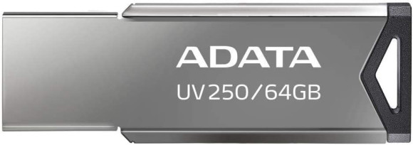 Флеш Диск A-Data 64Gb UV250 AUV250-64G-RBK USB2.0 серебристый