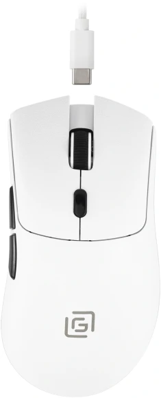 Мышь Оклик 801GW белый/черный оптическая 10000dpi беспров. BT/Radio USB 6but