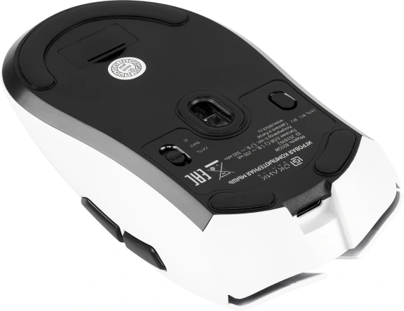 Мышь Оклик 801GW белый/черный оптическая 10000dpi беспров. BT/Radio USB 6but