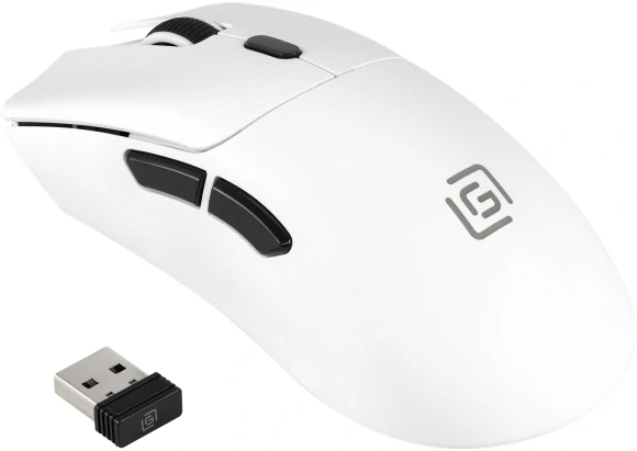 Мышь Оклик 801GW белый/черный оптическая 10000dpi беспров. BT/Radio USB 6but