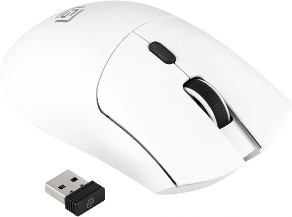 Мышь Оклик 801GW белый/черный оптическая 10000dpi беспров. BT/Radio USB 6but