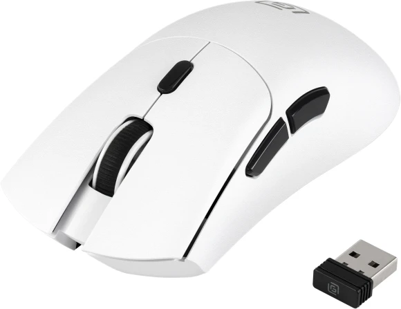 Мышь Оклик 801GW белый/черный оптическая 10000dpi беспров. BT/Radio USB 6but