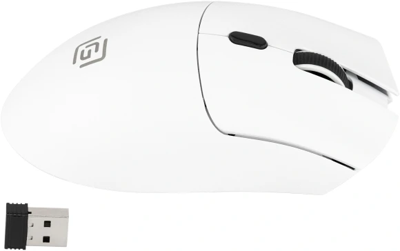 Мышь Оклик 801GW белый/черный оптическая 10000dpi беспров. BT/Radio USB 6but