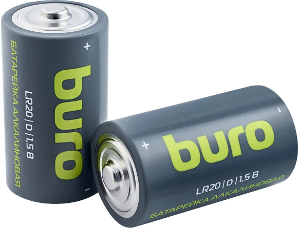 Батарея Buro Alkaline LR20 D 18000mAh (2шт) блистер Батарея Buro Alkaline LR20 D 18000mAh (2шт) блистер