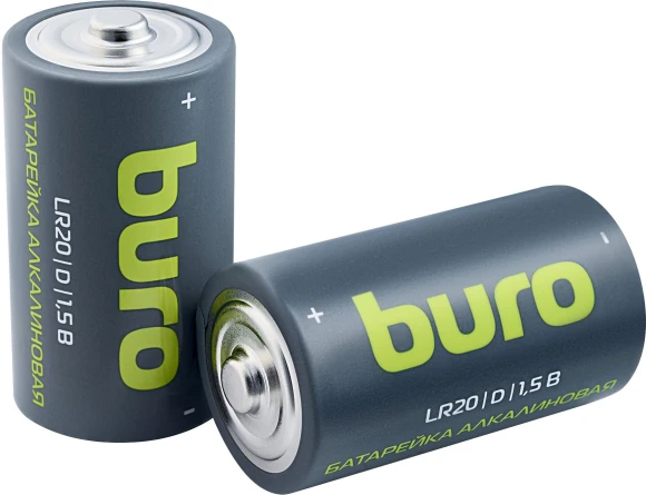 Батарея Buro Alkaline LR20 D 18000mAh (2шт) блистер Батарея Buro Alkaline LR20 D 18000mAh (2шт) блистер