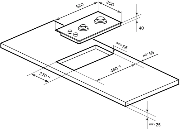 Газовая варочная поверхность Lex GVG 323A BBL черный Газовая варочная поверхность Lex GVG 323A BBL черный