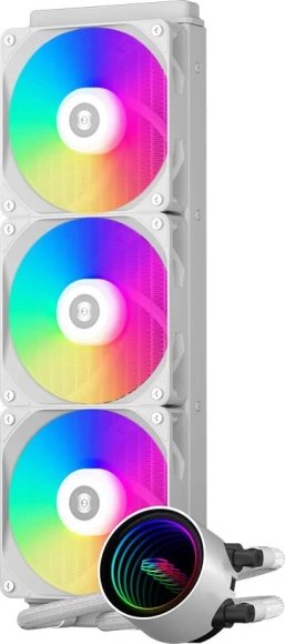 Система водяного охлаждения PcCooler DA360 V2 ARGB Soc-AM5/AM4/1200/1700/1851 белый 4-pin 36.5dB Al 300W Ret (DA360V2-WHAWXX-GL)