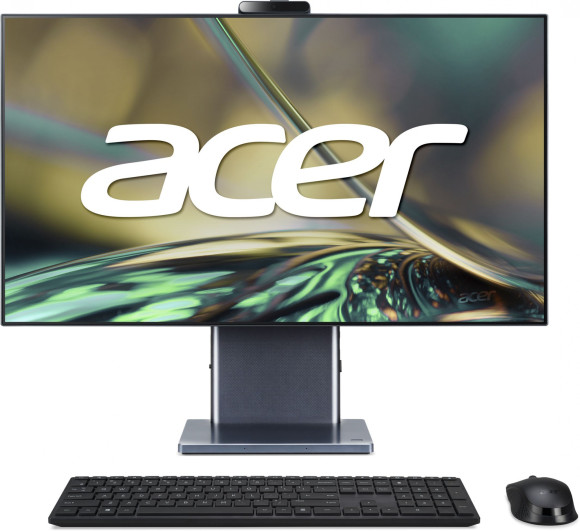 Моноблок Acer Aspire S27-1755 27" WQHD i7 1260P (2.1) 16Gb SSD512Gb Iris Xe CR Eshell GbitEth WiFi BT 135W клавиатура мышь Cam серый 2560x1440