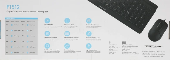 Клавиатура + мышь A4Tech Fstyler F1512 клав:черный мышь:черный USB (F1512 BLACK) Клавиатура + мышь A4Tech Fstyler F1512 клав:черный мышь:черный USB (F1512 BLACK)