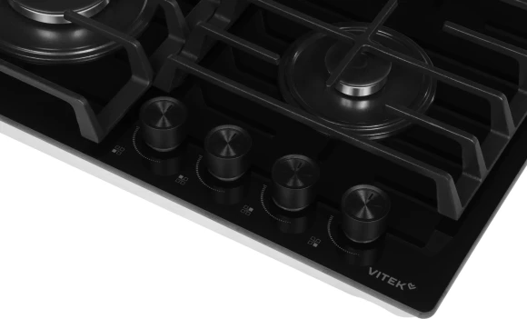Газовая варочная поверхность Vitek VGH 6420 BG стекло черное Газовая варочная поверхность Vitek VGH 6420 BG стекло черное