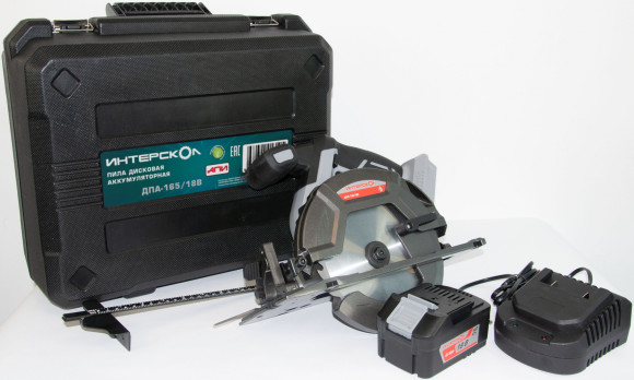 Циркулярная пила (дисковая) Интерскол ДПА-165/18В (ручная) D диска.:165мм (577.4.1.70)