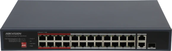 Коммутатор Hikvision DS-3E0326P-E/M(C) (L2) 25x100Мбит/с 1SFP 24PoE 230W неуправляемый