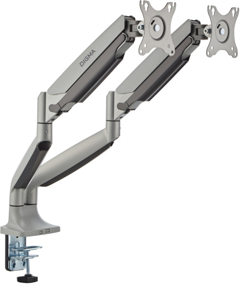 Кронштейн для мониторов ЖК Digma D-MM302D серый 17"-35" макс.9кг крепление к столешнице поворот и наклон Кронштейн для мониторов ЖК Digma D-MM302D серый 17"-35" макс.9кг крепление к столешнице поворот и наклон