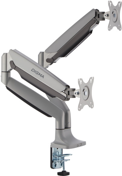Кронштейн для мониторов ЖК Digma D-MM302D серый 17"-35" макс.9кг крепление к столешнице поворот и наклон Кронштейн для мониторов ЖК Digma D-MM302D серый 17"-35" макс.9кг крепление к столешнице поворот и наклон