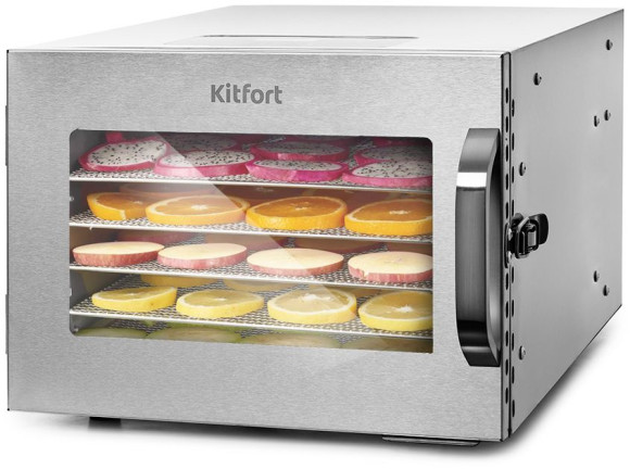 Сушка для фруктов и овощей Kitfort KT-1917 6под. 400Вт нержавеющая сталь