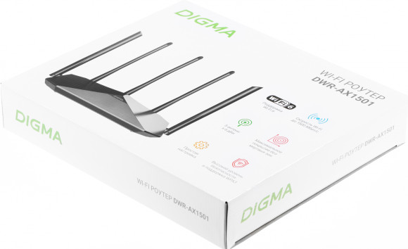 Роутер беспроводной Digma DWR-AX1501 AX1500 10/100/1000BASE-TX черный Роутер беспроводной Digma DWR-AX1501 AX1500 10/100/1000BASE-TX черный
