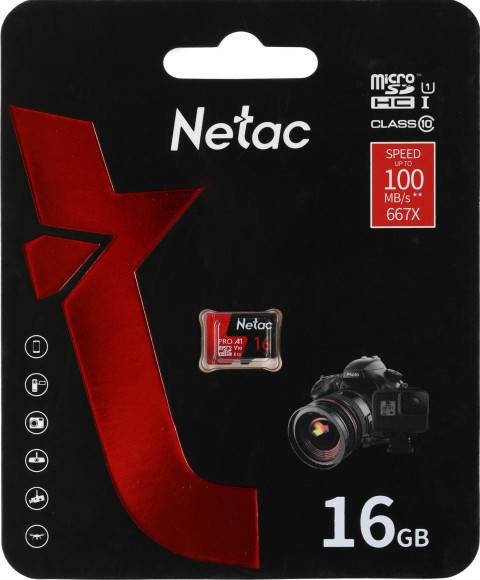 Флеш карта microSDHC 16GB Netac NT02P500PRO-016G-S P500 Extreme Pro V10 A1 w/o adapter Флеш карта microSDHC 16GB Netac NT02P500PRO-016G-S P500 Extreme Pro V10 A1 w/o adapter
