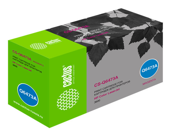Картридж лазерный Cactus CS-Q6473A Q6473A пурпурный (4000стр.) для HP CLJ CP3505/3600/3800 Картридж лазерный Cactus CS-Q6473A Q6473A пурпурный (4000стр.) для HP CLJ CP3505/3600/3800