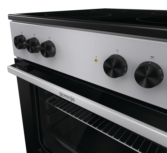 Плита Электрическая Gorenje GEC6A11SG серый стеклокерамика (без крышки)