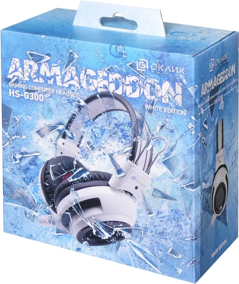 Наушники с микрофоном Оклик HS-G300 ARMAGEDDON белый/черный 2.2м мониторные оголовье (361558) Наушники с микрофоном Оклик HS-G300 ARMAGEDDON белый/черный 2.2м мониторные оголовье (361558)