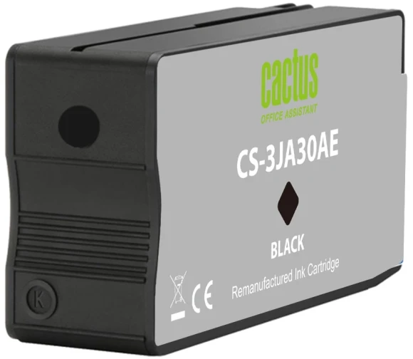 Картридж струйный Cactus CS-3JA30AE 963XL черный пигментный (58мл) для HP OfficeJet Pro 9010/9010e/9012/9014/9015/9016/9019 с чипом