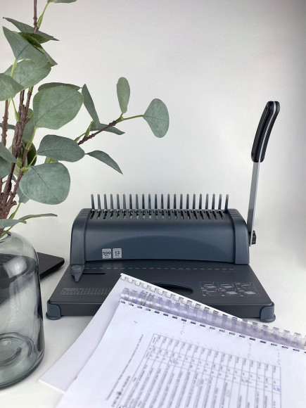 Переплетчик Heleos БП-12 A4/перф.12л.сшив/макс.450л./пластик.пруж. (6-51мм) Переплетчик Heleos БП-12 A4/перф.12л.сшив/макс.450л./пластик.пруж. (6-51мм)