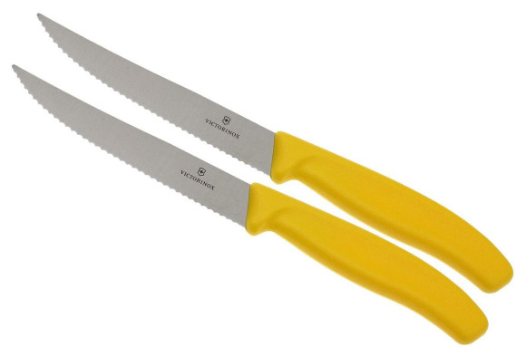 Набор ножей Victorinox Swiss Classic 6.7936.12L8B (6.7936.12L8B) для пиццы компл.:2предм. желтый блистер