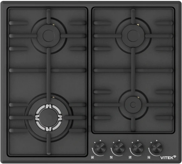 Газовая варочная поверхность Vitek VGH 6410W MBK черный матовый Газовая варочная поверхность Vitek VGH 6410W MBK черный матовый