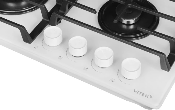 Газовая варочная поверхность Vitek VGH 6420 WG стекло белое