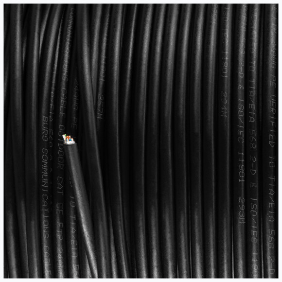 Кабель сетевой Buro BU-CCA-050-FTP-OUTDOOR FTP 4 пары solid 0.5мм CCA 305м черный outdoor (упак.:1шт)