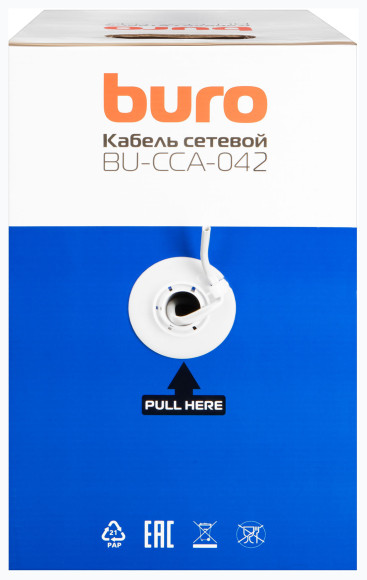 Кабель сетевой Buro BU-CCA-050-FTP-OUTDOOR FTP 4 пары solid 0.5мм CCA 305м черный outdoor (упак.:1шт)