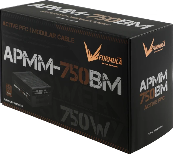 Блок питания Formula ATX 750W APMM-750BM 80+ bronze (20+4pin) APFC 140mm fan 6xSATA Cab Manag RTL