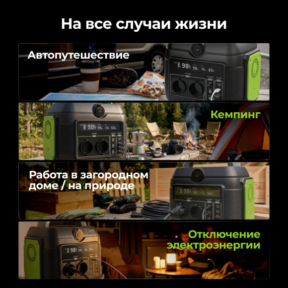 Электростанция портативная Cactus CS-PCS576 160000mAh 5A QC3.0 2xUSB черный