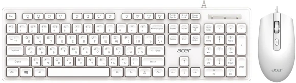 Клавиатура + мышь Acer OCC503 клав:белый мышь:белый USB беспроводная slim Multimedia (ZL.ACC11.00L)