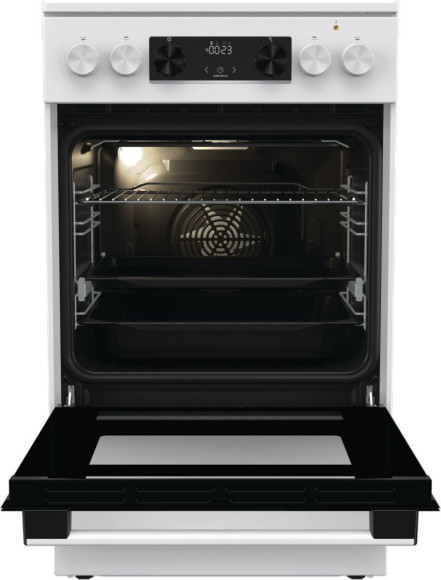 Плита Электрическая Gorenje GECS5C70WA белый/черный стеклокерамика (без крышки)