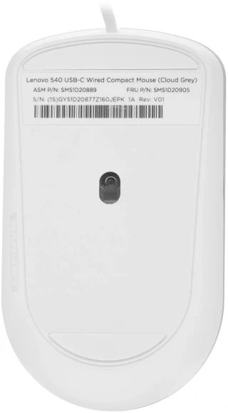 Мышь Lenovo 540 светло-серый оптическая 2400dpi USB 3but (GY51D20877)