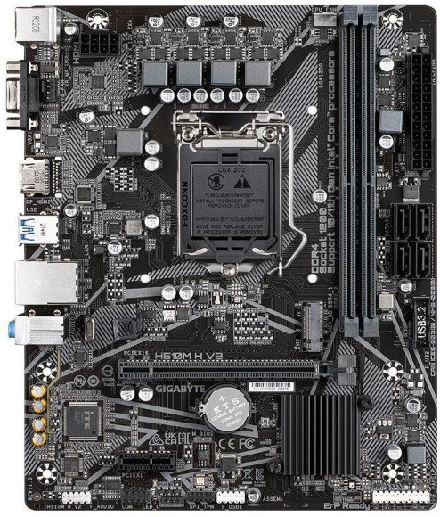 Материнская плата Gigabyte H510M H V2 Soc-1200 Intel H470 2xDDR4 mATX AC`97 8ch(7.1) GbLAN+VGA+HDMI Материнская плата Gigabyte H510M H V2 Soc-1200 Intel H470 2xDDR4 mATX AC`97 8ch(7.1) GbLAN+VGA+HDMI