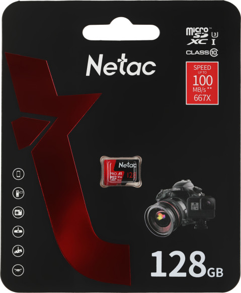 Флеш карта microSDXC 128GB Netac NT02P500PRO-128G-S P500 Extreme Pro A1 w/o adapter Флеш карта microSDXC 128GB Netac NT02P500PRO-128G-S P500 Extreme Pro A1 w/o adapter